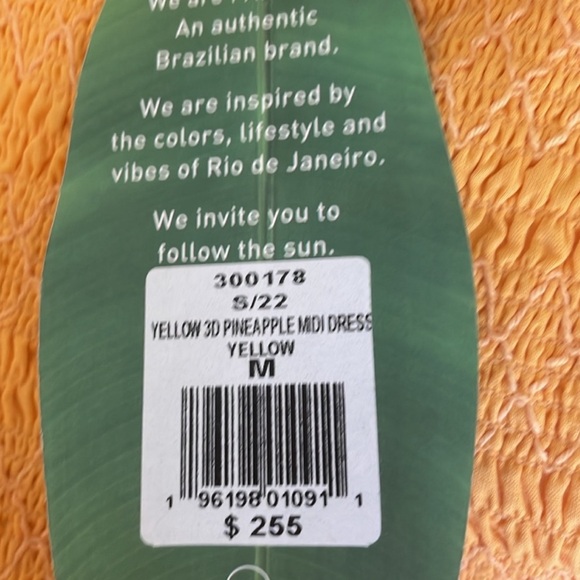 Farm Rio yellow pineapple dress new without tags - Picture 12 of 12
